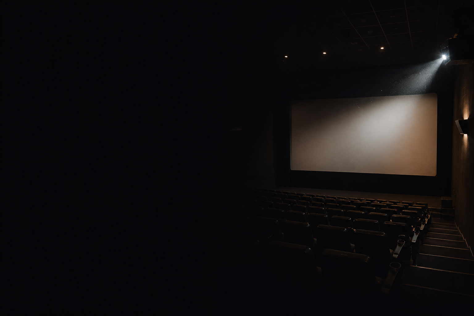 Sala de cinema em projeção